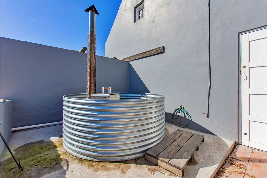 Wood fired hot tub